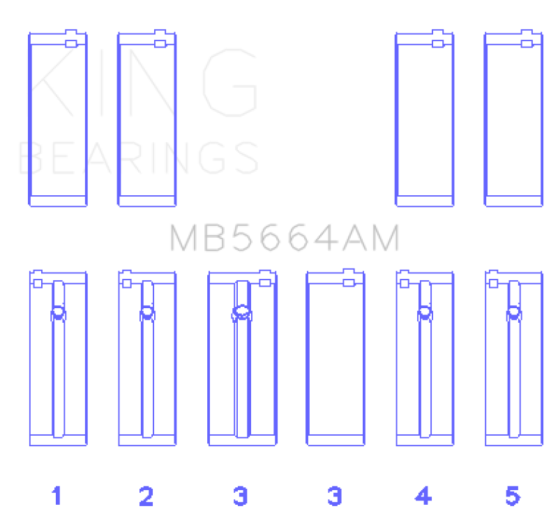 King Engine Bearings Nissan QR25DE DOHC 16 Valves Main Bearing Set - Size STD