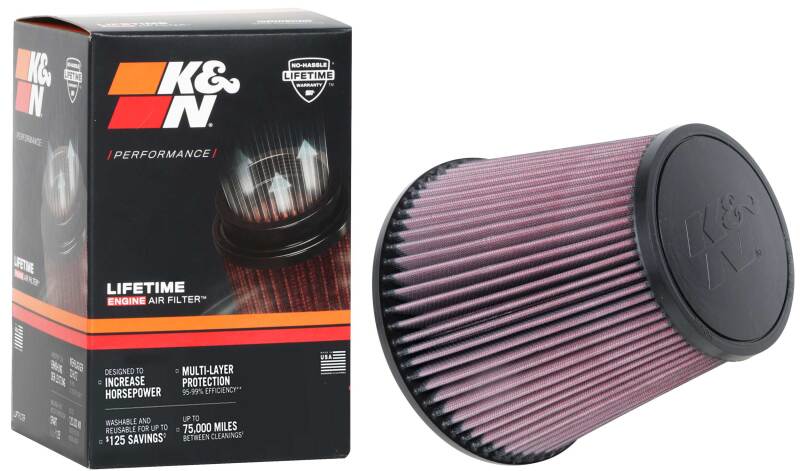 K&N Universal Clamp-On Air Filter 3-7/8in FLG / 7-1/2in B / 5in T / 7in H