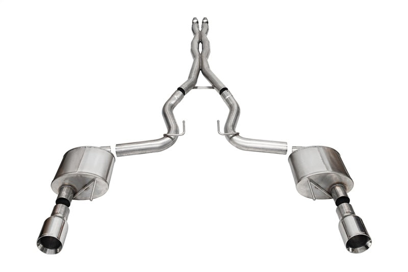 Corsa 24+ Ford Mustang GT Xtreme CatBack Exhaust Sys 3.0in Dual Rear Exit w/4.5in Straight Cut Tips