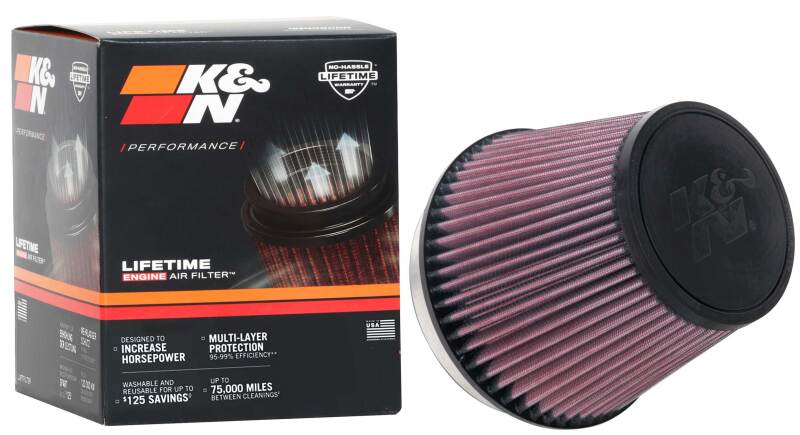K&N Universal Clamp-On Air Filter 6in FLG / 7-1/2in B / 5in T / 6in H