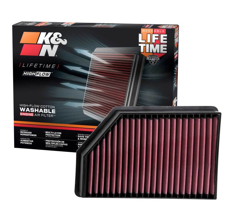K&N 2020 Chevrolet Silverado 2500/3500 6.6L Diesel Drop In Replacement Air Filter