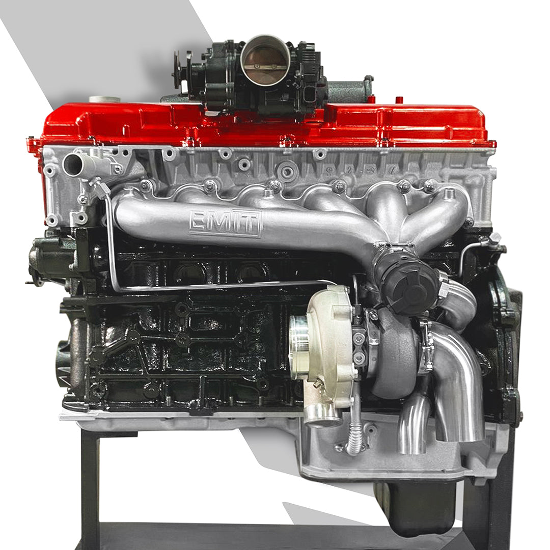 Full TB48 engine setup featuring Emit Performance stainless manifold and turbo package