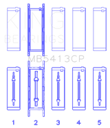 King Engine Bearings Opel LNF/LSJ/L42/61/Z22SE Crankshaft Main Bearing Set (Set of 5)