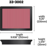 K&N 12 Isuzu D-Max 2.5L L4 DSL Replacement Air Filter