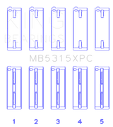 King Engine Bearings Mitsubishi 4G63/4G64 Coated Performance Main Bearing Set - Size STD