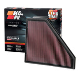 K&N Replacement Panel Air Filter 12.313in OS L x 10.313in OS W x 1.188in H for 13-14 Cadillac ATS