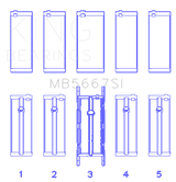 King Engine Bearings Mini W10B16A/W11B16A Silicon Bi-Metal Aluminum Main Bearing Set - Size STD