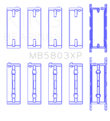 King Engine Bearings BMW S65B40A Crankshaft Main Bearings Set of 5