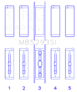 King GM 294/325/345/364CI 4.8/5.3/5.7/6.0L L20/LS1/LS2/LS4/LS6 Main Bearing Set - Size STD