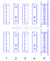 King Subaru EJ20/EJ22/EJ25 (Thrust in #5 Position) Tri-Metal Perf Main Bearing Set - Size +0.25mm