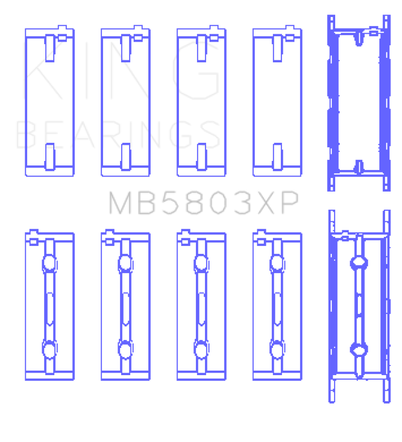 King Engine Bearings BMW S65B40A Crankshaft Main Bearings Set of 5