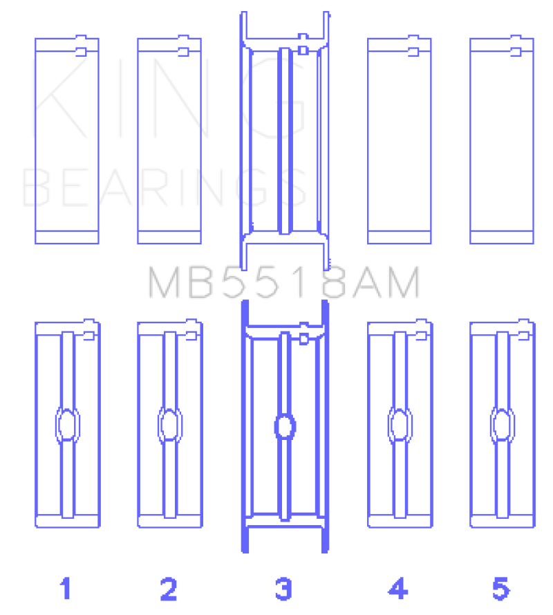 King Engine Bearings AMC/Jeep 390 & 401 Crankshaft Main Bearing Set - Size STD