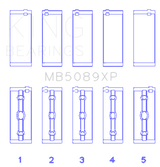 King Engine Bearings Toyota 1RZ/2RZ/3RZ Crankshaft Main Bearing Set (Set of 5)