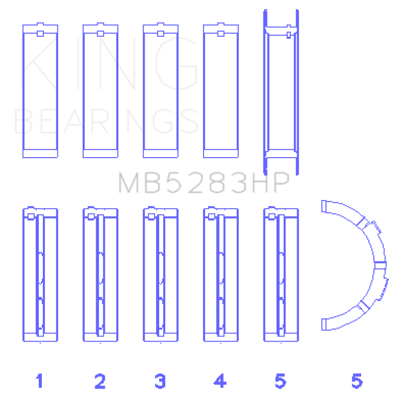 King Engine Bearings Performance Main Bearing Set - Size STD