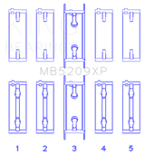 King Mitsubishi 4G63/4G64 7 Bolt 2nd Gen DSM and EVO I-IV Performance Main Bearing Set - Size STD