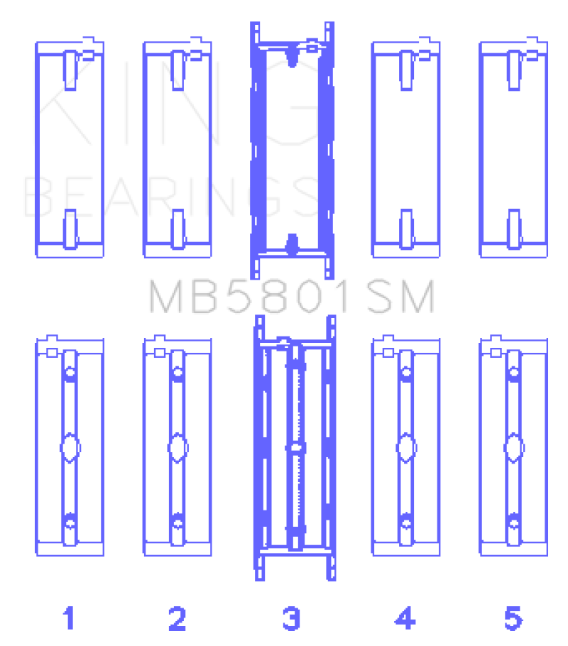 King Engine Bearings BMW N63/S63 Crankshaft Main Bearing Set - Size +0.50mm