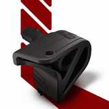 side view image of emit performance y63 cold air intake black with red stripe background