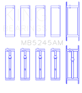 King 91-04 Nissan 146CI/2.4L KA24DE L4/89-97 146CI/2.4L KA24E L4  Main Bearing Set - Size +0.25mm